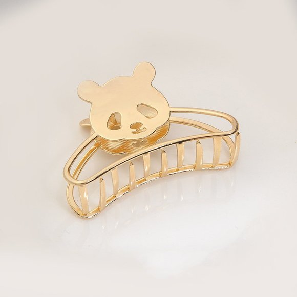 Combination of 5 Gold Hair Clip Shark Clip - Picture 1 of 5